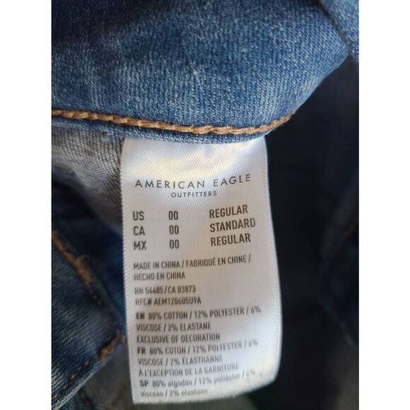 American Eagle Outfitters Super‎ Stretch Jegging Jeans Women's 00R Blue Denim - Picture 5 of 6